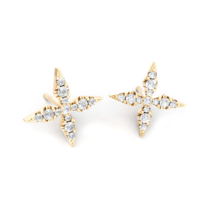 boucles d'oreilles Stella grande or jaune et diamants